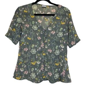 Jacqueline de Yong Sheer Floral Blouse